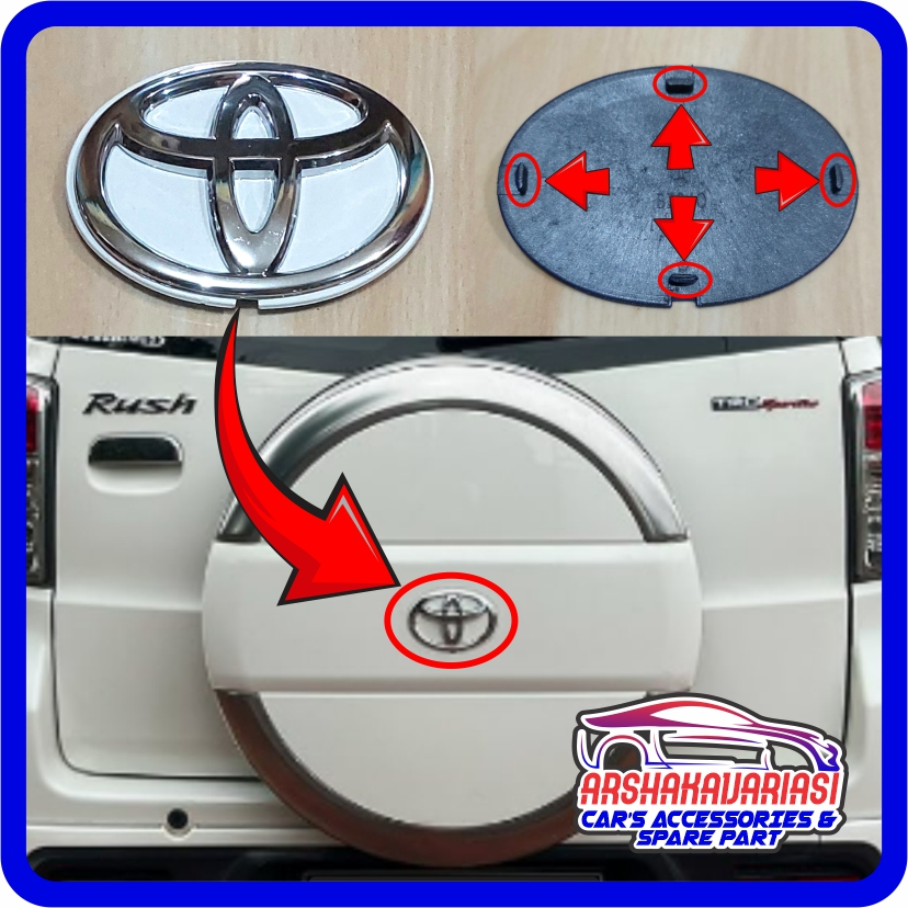 Emblem Logo Cover Tutup Ban Serep Toyota Rush Kaki 4 2006-2014