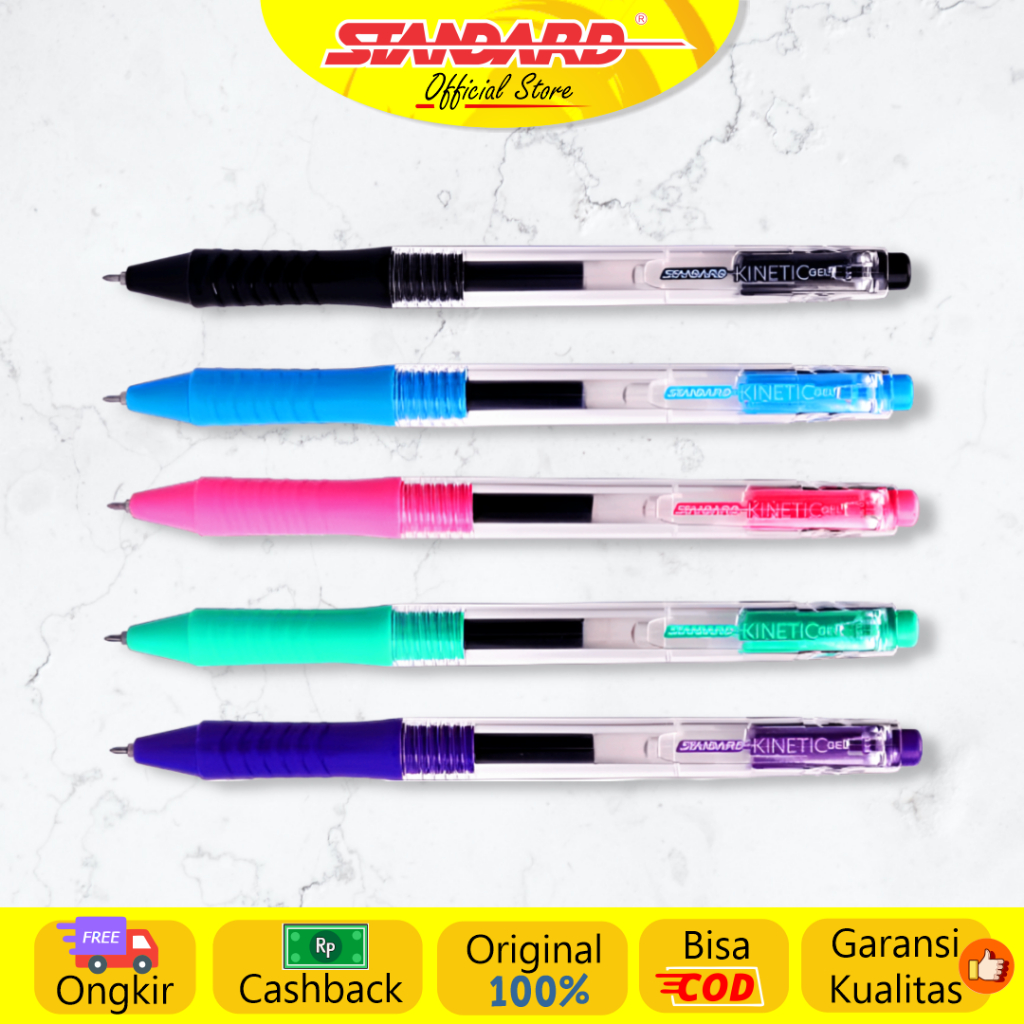 

Standard - Pulpen Kinetic Gel 0.38 ( Alat Tulis / Pen / Ballpoint / Pena )