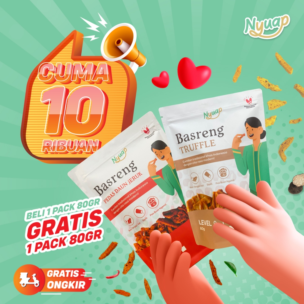 

Basreng Pedas Beli 1 80 gr GRATIS 1 80 gr Truffle - Daun jeruk