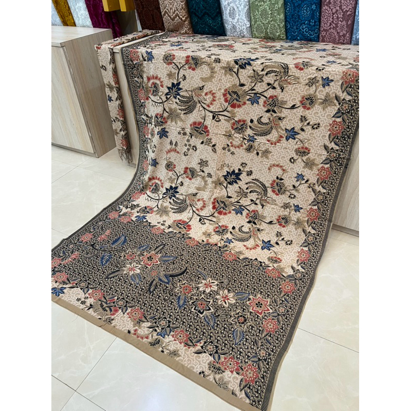 batik paris stelan selendang  kamen batik sutra paris