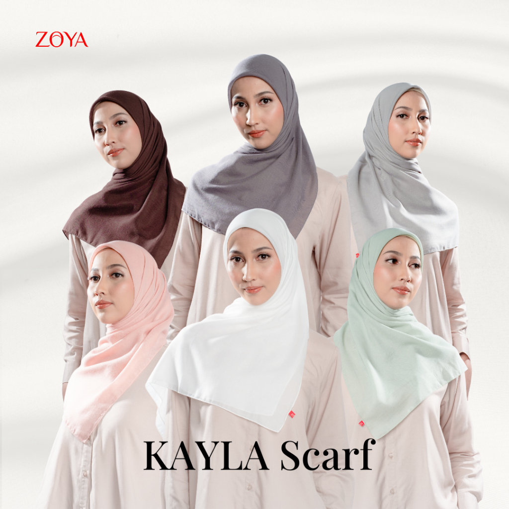 [READYYY] Zoya - Kayla Scarf - Kerudung Hijab Segi Empat Polos - Bahan Voal