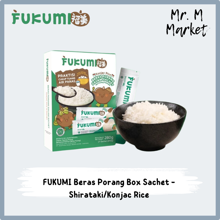 

FUKUMI Beras Porang Sachet 280gr (7X40g) Shirataki Beras Konjac Rice Instant