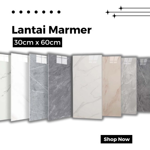 Wallpaper Stiker Dinding Vinyl Keramik Lantai Marmer Ubin Marble Glossy Granit Marbel Anti Air