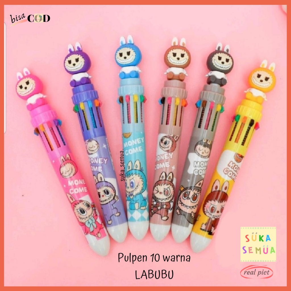 

Pulpen 10 Warna - LABUBU // Pena Bolpen Tinta Warna Warni Boneka Murah Lucu PC-1544 Instant Bandung