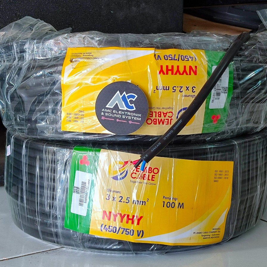 Kabel NYYHY JEMBO 3x2.5 PerMETER / Kabel Serabut JEMBO 3x2,5 PerMETER