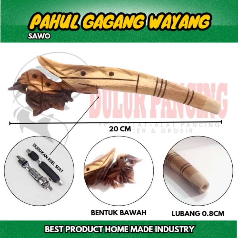 Gagang joran kayu reel seat