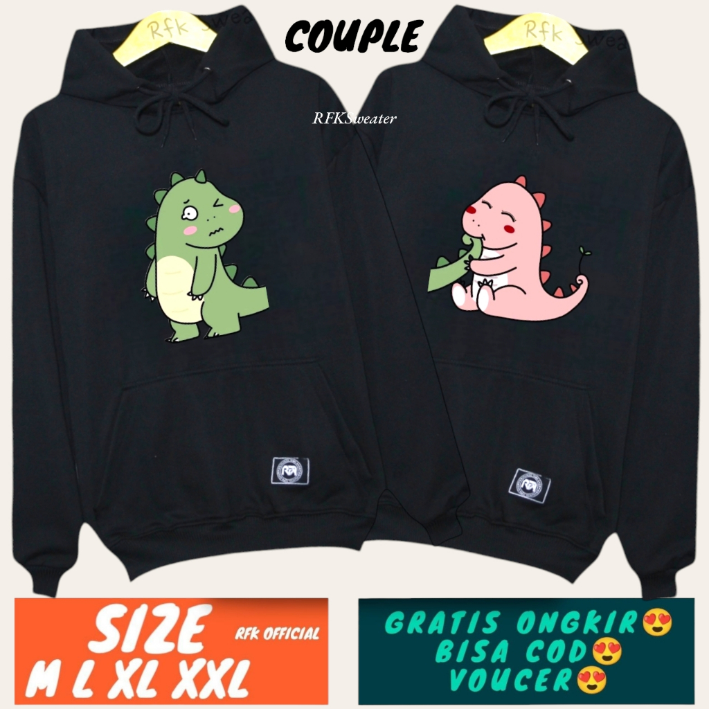 jaket couple Kartun lucu DINO TERBARU  / jaket couple pasangan terbaru 2025 / sweater couple / sweat