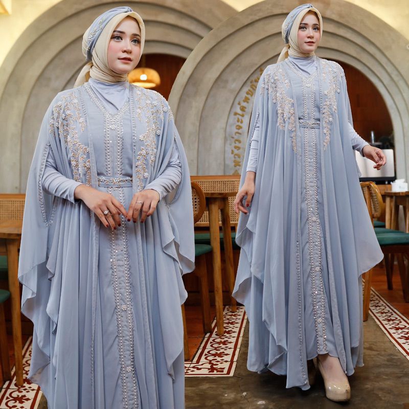 Ready Stok Kaftan Gamis GHINA (Free Inner Belt & Turban) Kaftan Lebaran Kaftan Kondangan Kaftan Mewa