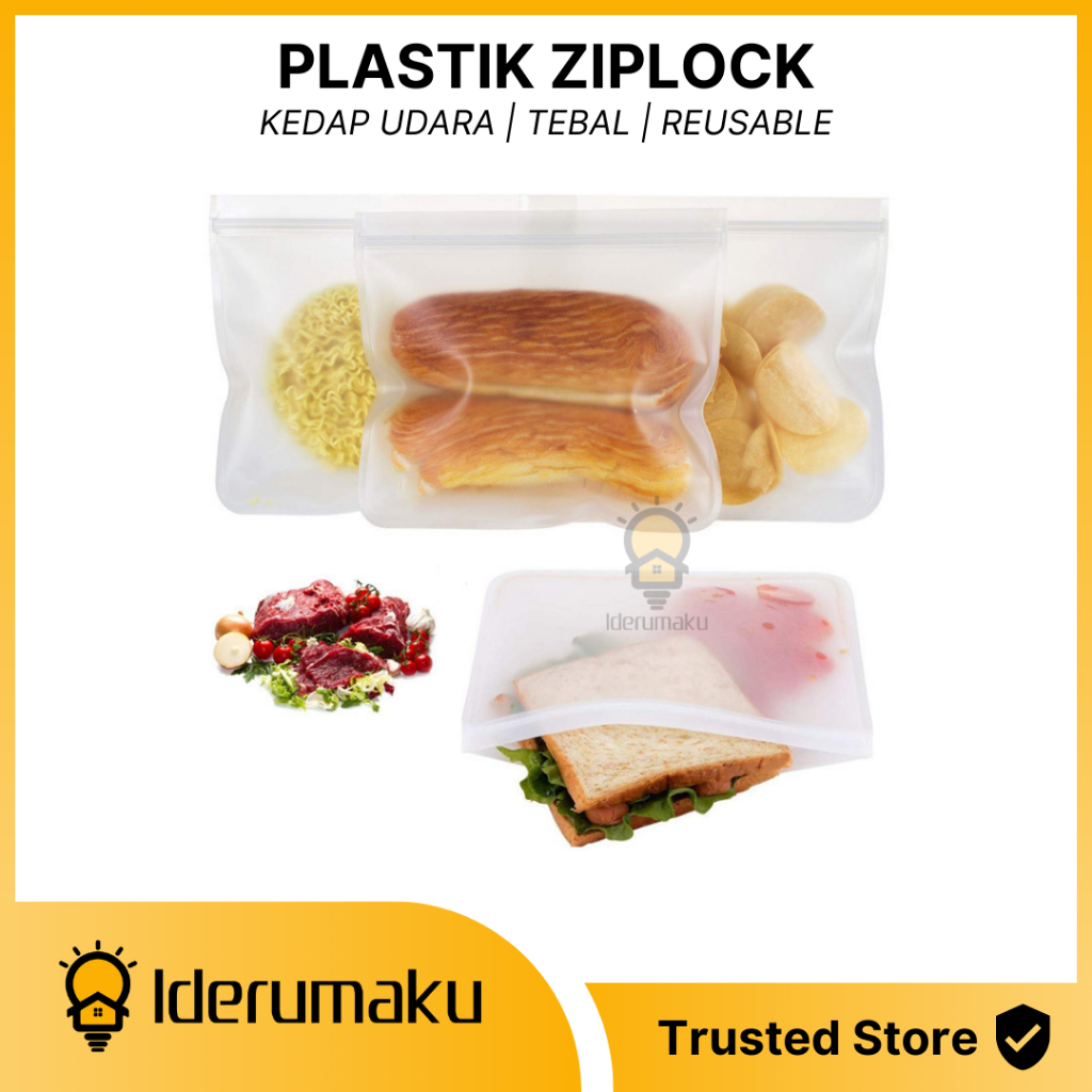 Plastik Ziplock Makanan Kulkas Polos Tempat Simpan Makanan Buah Sayur Di Kulkas