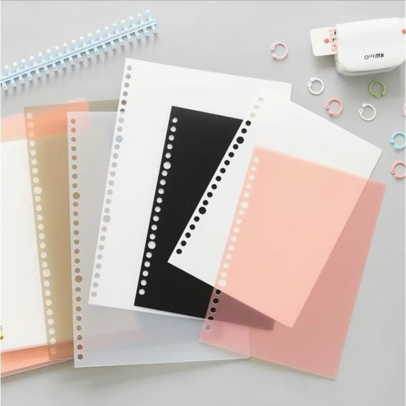 

Cover Sampul Loose Leaf bahan mika tebal bening warna tuk binder A4/B5/A5/A6