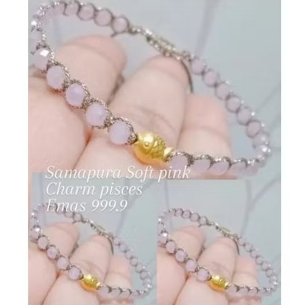 Gelang Samapura dengan charm pisces emas 999