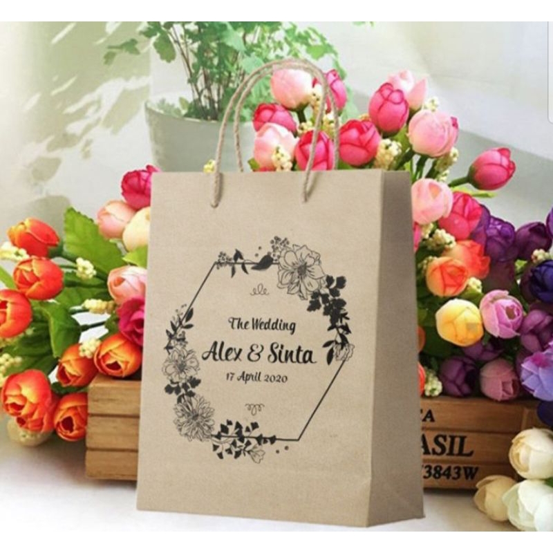 

paperbag snack segala acara bisa custom sablon dan polosan muat snack 4-5 pcs
