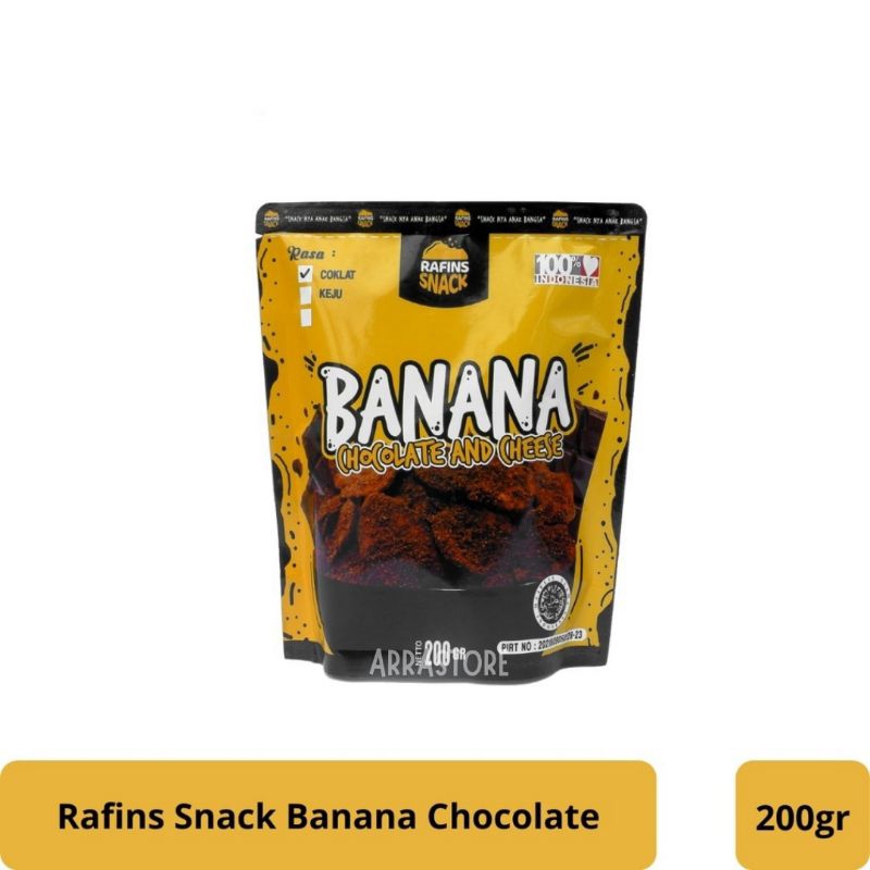 

BANANA Keripik Pisang Coklat Rafins Snack - Banana Chips Kripik pisang Higienis dan bergizi