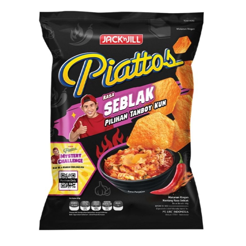 

Piattos Snack Kentang Mystery Flavor Seblak 68 g