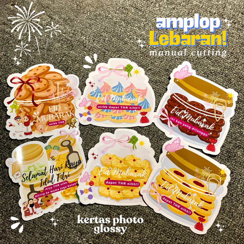 

isi 6pcs amplop Lebaran 2025 lucu & aesthetic baca deskripsi