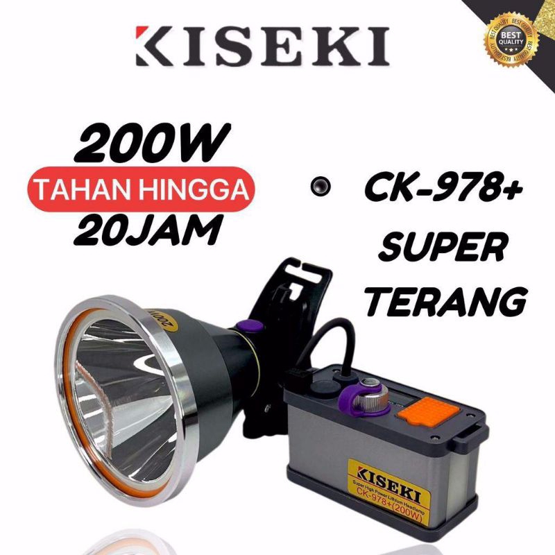 Kiseki Senter Kepala CK-978+ Headlamp 200Watt Led Light Super Bright Tahan Hingga 12Jam