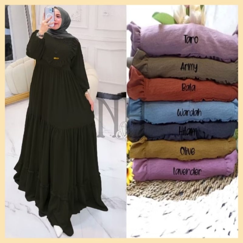 Gamis Rempel - Gamis Hitam Rempel - Gamis Jumbo Rempel Susun
