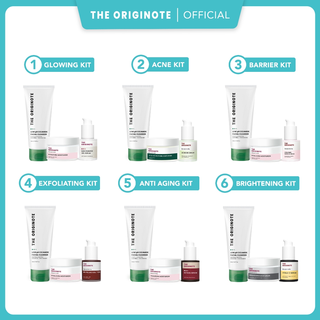 The Originote Special Bundle 3in1 - Facial Cleanser Serum Moisturizer Paket Skincare Brigthening Glo