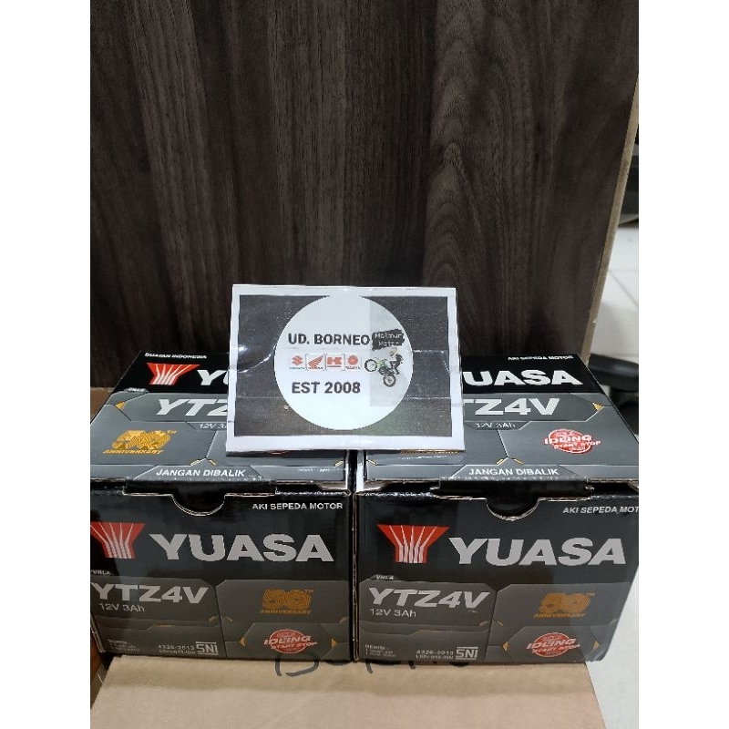 AKI kering YUASA YTZ4V (KEMASAN BARU) BLADE2010, REVO SERIES. SUPRAX125, VARIO110, VARIO TECHNO, VAR
