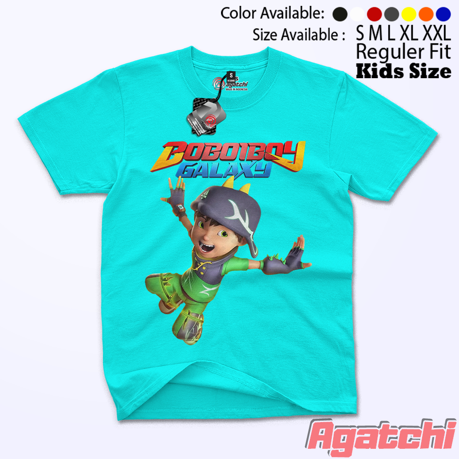 Baju Kaos Atasan Anak Laki - Laki Agatchi Motif Boboiboy Galaxy - Kuasa Duri