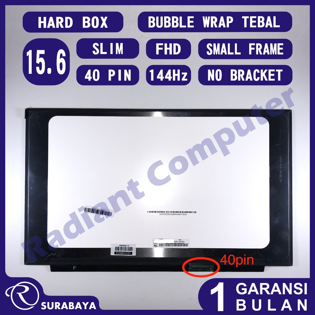 LCD LED 15.6 Slim 40 pin FHD 144Hz Tanpa Bracket