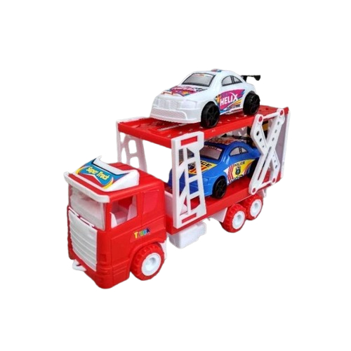 Mainan mobil truk Volvo mika pengangkut mobil balap ST 2081