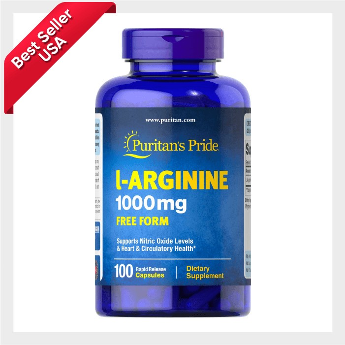 Suplemen L-Arginine 1000mg Asam Amino Pendukung Energi dan Imunitas 100 Kapsul