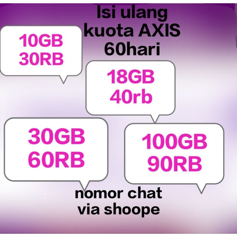 isi ulang paket data axis 60hari berlaku nasional 24 jam bisa d pakai d seluruh indonesia