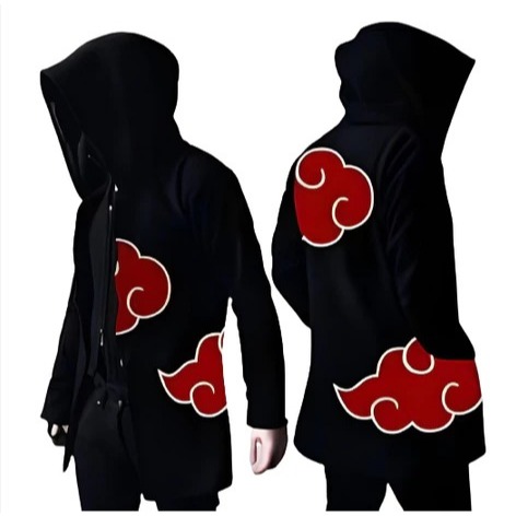 Jubah anime Jepang polos Black hoodie Jaket Jubah anime assasin's polos zipper