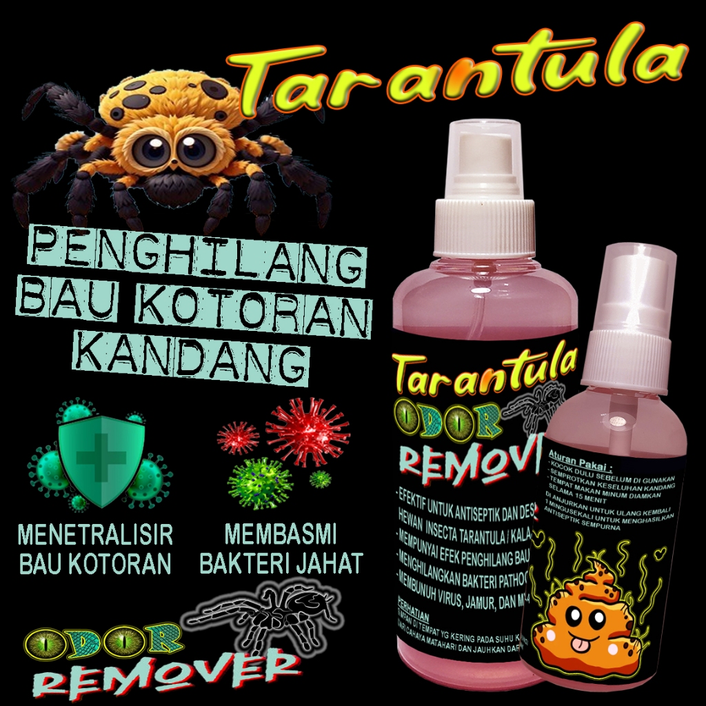 TARANTULA ODOR REMOVER SPRAY DISINFEKTAN ANTISEPTIK SPRAY KANDANG TARATULA P METALLICA LASIODORA EMI
