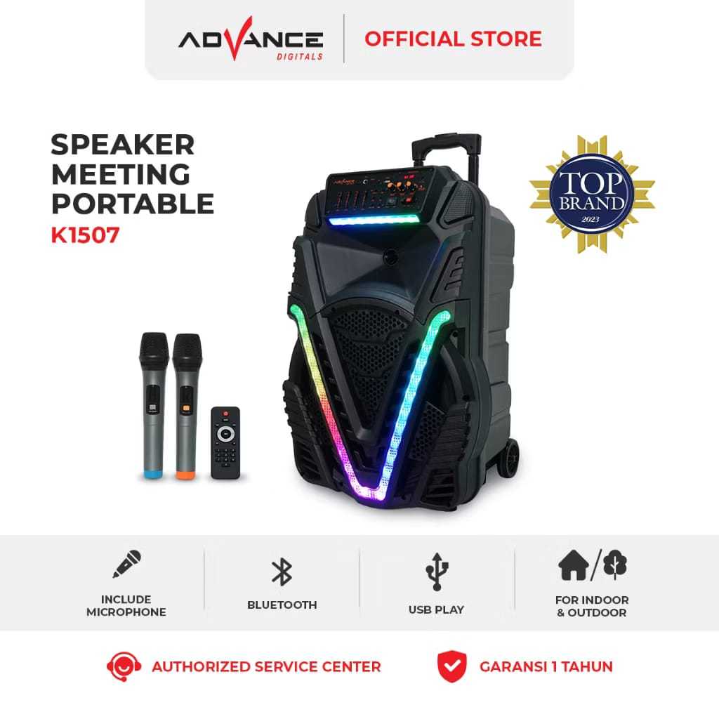 Speaker Advance K-1507 Portable 15 Inch Speaker Meeting Bluetooth