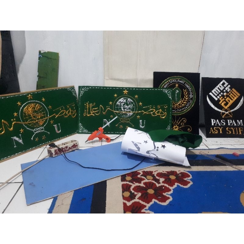 pajangan dinding logo NU timbul tanpa bingkai