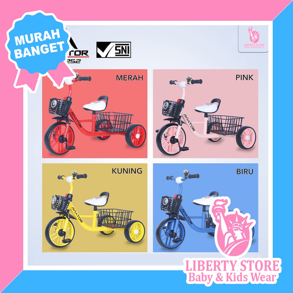 Sepeda Roda Tiga Anak Tricycle + Keranjang AVIATOR TRICYCLE AT-252