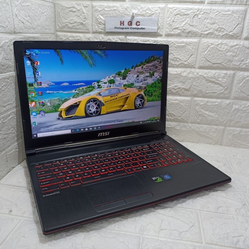 Laptop Gaming MSI Core i7 Gen 8 Ram 16 Gb SSD 512 sepesial game dan desain