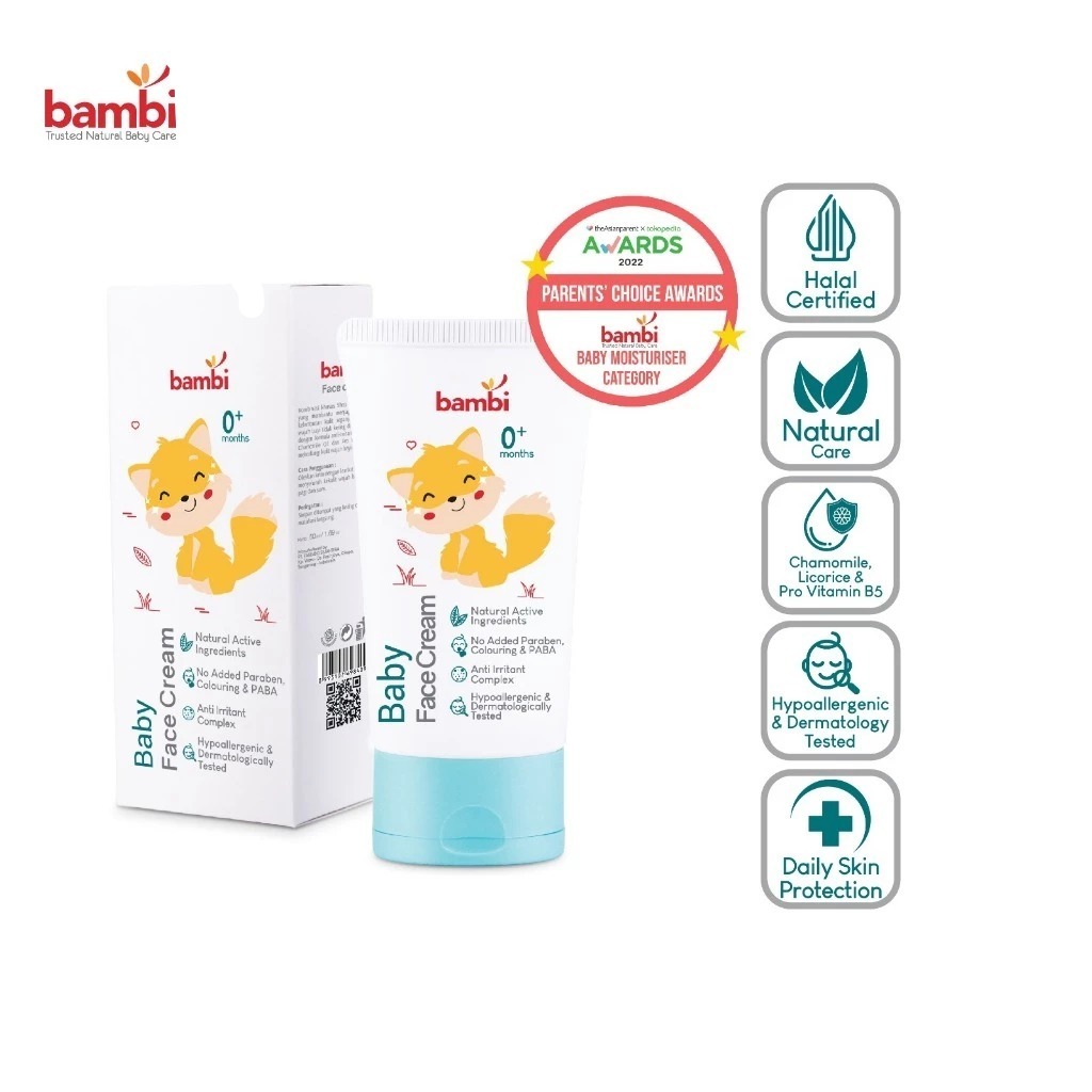 Bambi Baby Face Cream 50ml / Cream Wajah Bayi / Skincare bayi