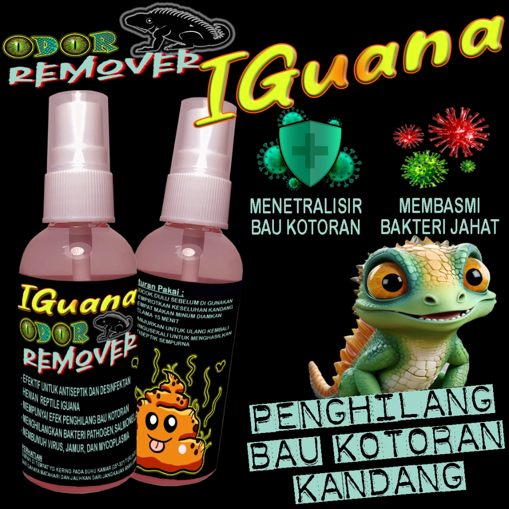 IGUANA ODOR REMOVER SPRAY DISINFEKTAN ANTISEPTIK SPRAY KANDANG IGUANNA HIJAU BATU BIRU DIAMOND ANTIS