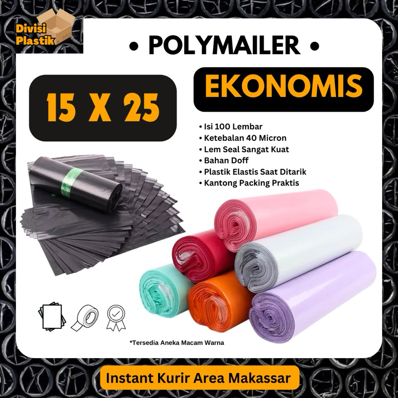 

Divisi POLYMAILER [DOFF] PLASTIK PACKING 15x25cm isi 100pcs Kantong Packing Olshop Premium Lem Perekat Anti Plong Bungkus Paket Ekonomis D2