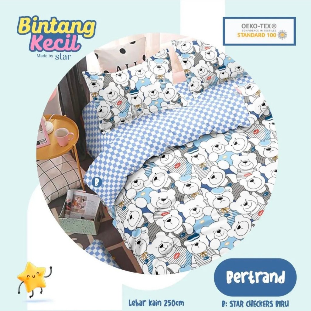 Sprei Set Katun Bintang Kecil Motif Bertrand