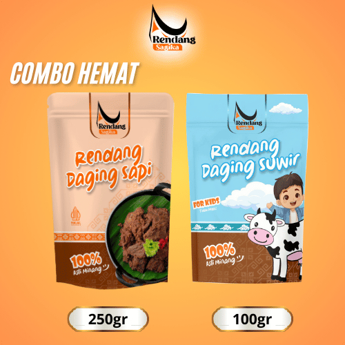 

RENDANG SAGIKA - Rendang Daging Sapi & Rendang Sapi Suwir For Kids Rendang Kemasan Minang Padang