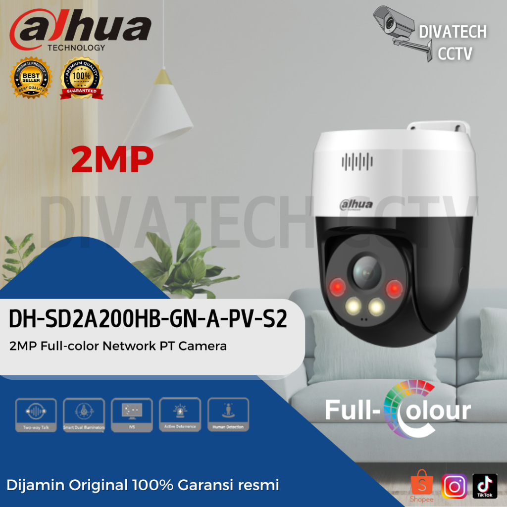 IP CAMERA DAHUA PTZ FULL COLOR +AUDIO SD2A200HB-GN-A-PV SPEEDOME DAHUA