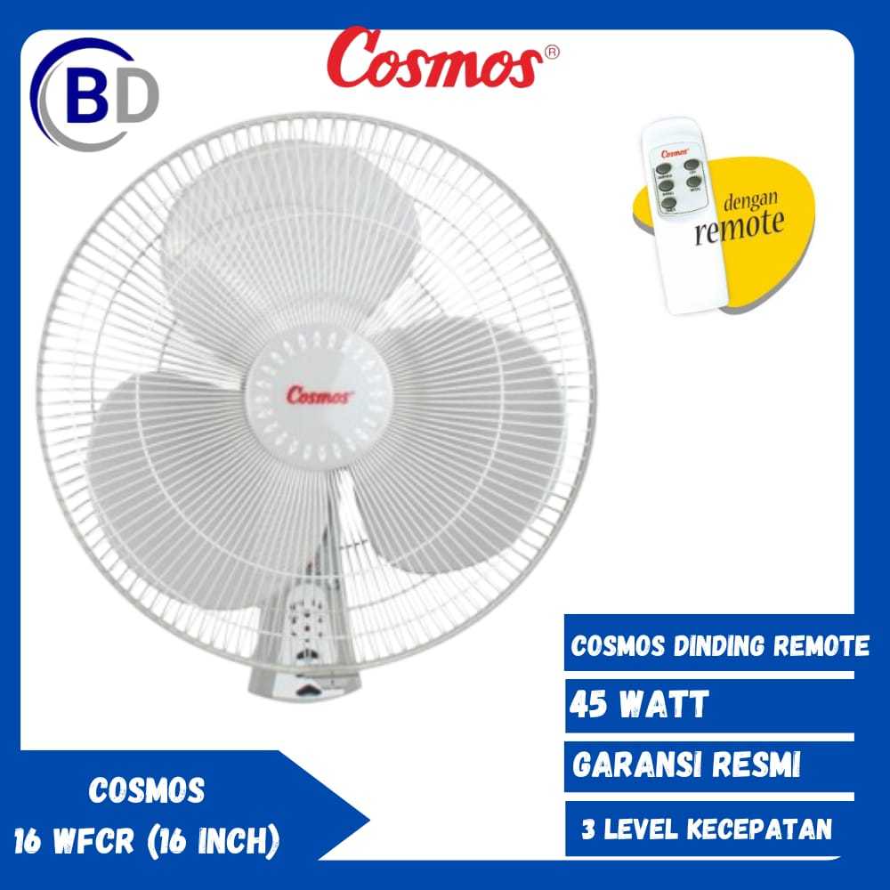 COSMOS Kipas Angin Dinding with Remote 16 WFCR Kipas Tembok Kipas Tempel + Remote
