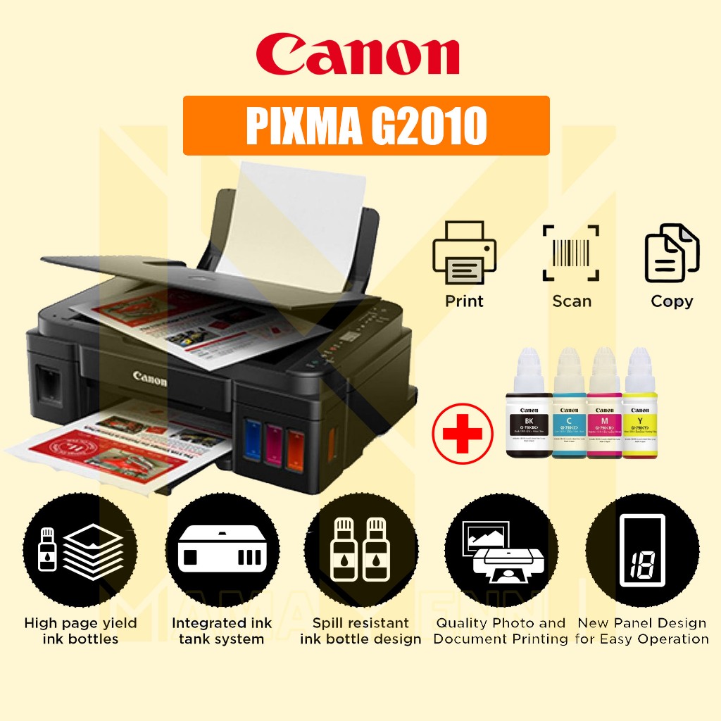 Printer CANON Pixma G2010 Baru All-in-One Ink Tank / Infus / Inkjet Print Scan Copy / Canon G 2010