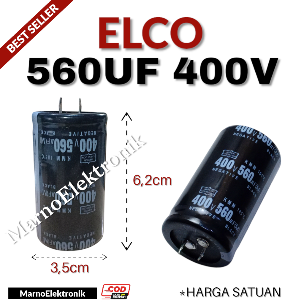 CAPASITOR KAPASITOR ELCO 560UF 400V 560UF400V ASLI ORIGINAL ORI