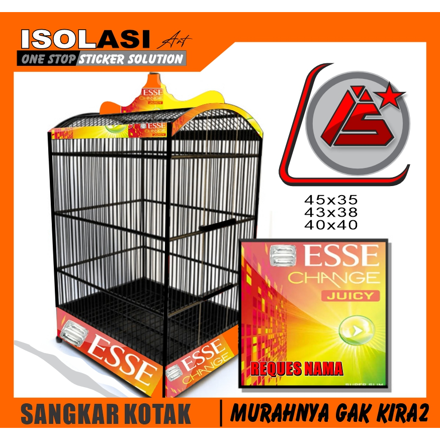 decal sticker sangkar kotak 40x40.40x43.kosan.bnr-HOLOGRAM esse