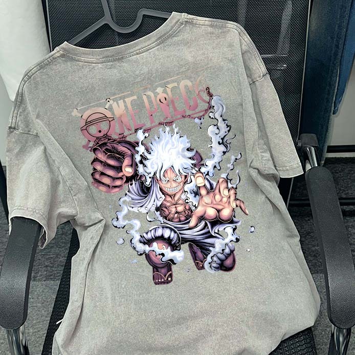 Anime Retro Satu Bagian T Shirt Longgar |Kaos Pria Premium Tebal |Kaos Pria|Kaos Import baju t shirt