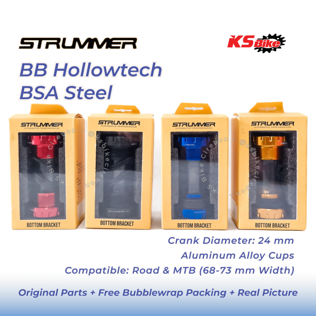 BB Bottom Bracket Strummer Hollowtech 2 BSA 24 Ulir 1.37 x 24 HT2 Non Ceramic As 24mm BB Shimano MTB