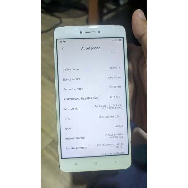 Redmi Note 4 4/64 SNAPDRAGON BATANGAN
