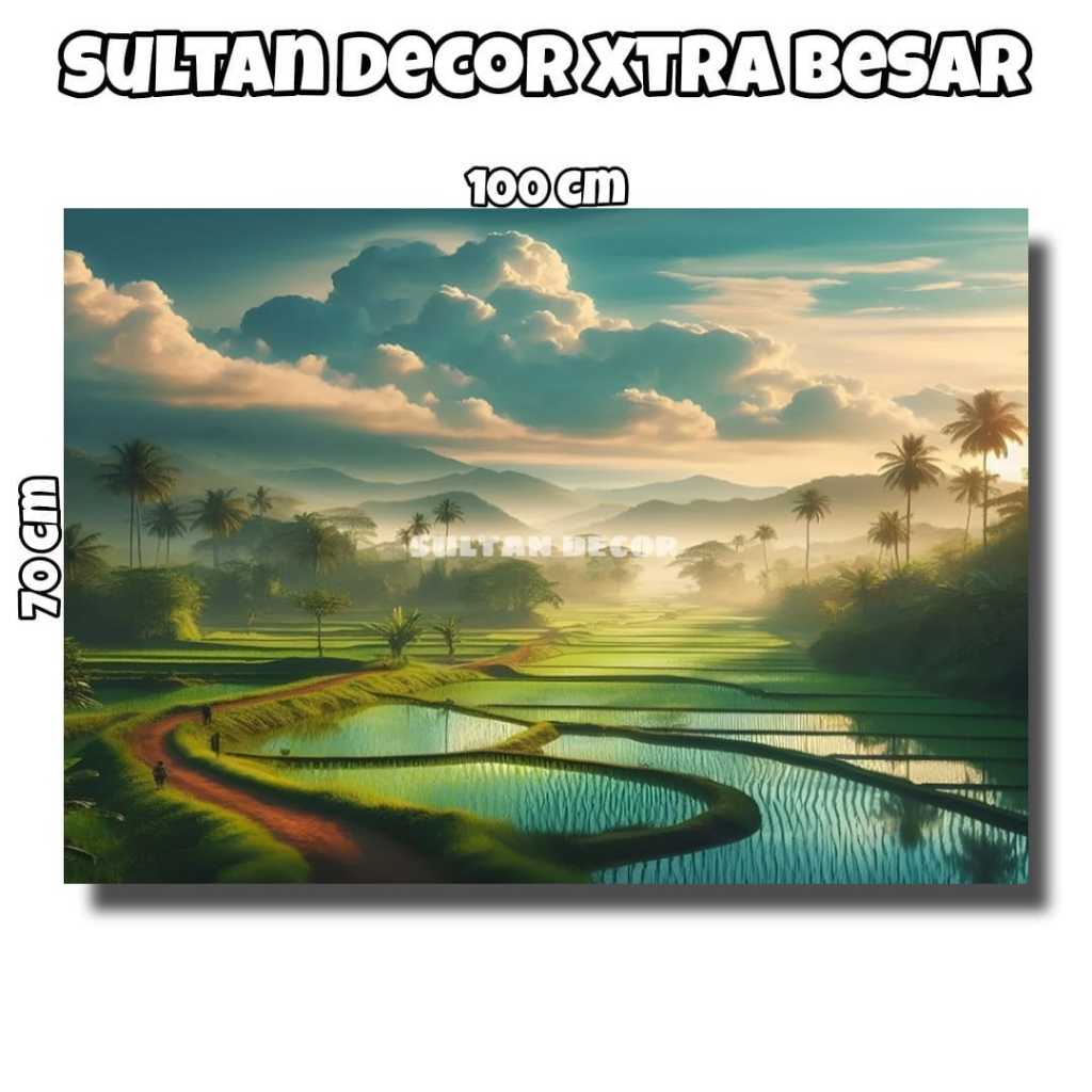 POSTER DINDING PEMANDANGAN ALAM DESA XTRA JUMBO BEST SELLER / PEMANDANGAN ALAM & AIR TERJUN / PEMAND