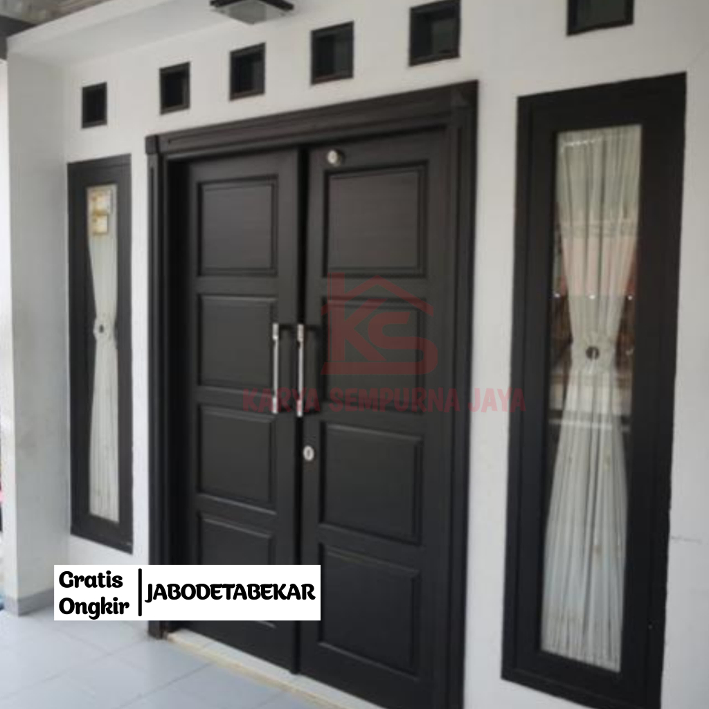 Kusen Minimalis Pintu Model Kupu Tarung Kayu Jati Putih