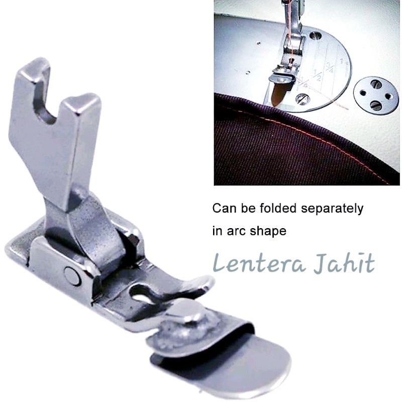 Sepatu Corong Mesin Jahit Kelim/Lipat Corong Kelim Lipat Ke Bawah